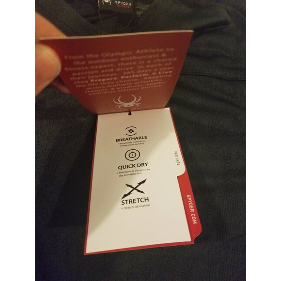 Spyder Active Mens Shirt Black Proweb Solid Breathable Quick Dry Stretch NWT New - Picture 6 of 11